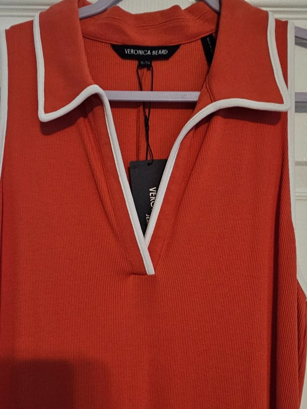 Veronica Beard Darien Dress Color Persimmons Size XL - Picture 3 of 9